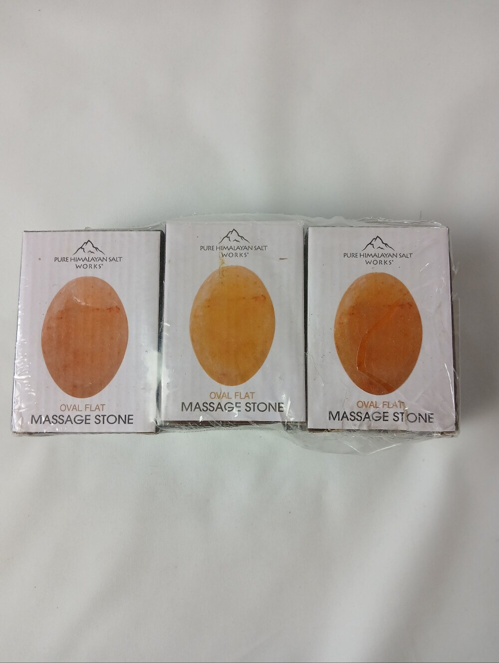 New 6 Pack Pure Himalayan Salt Works Flat Oval Hand Carved Stone